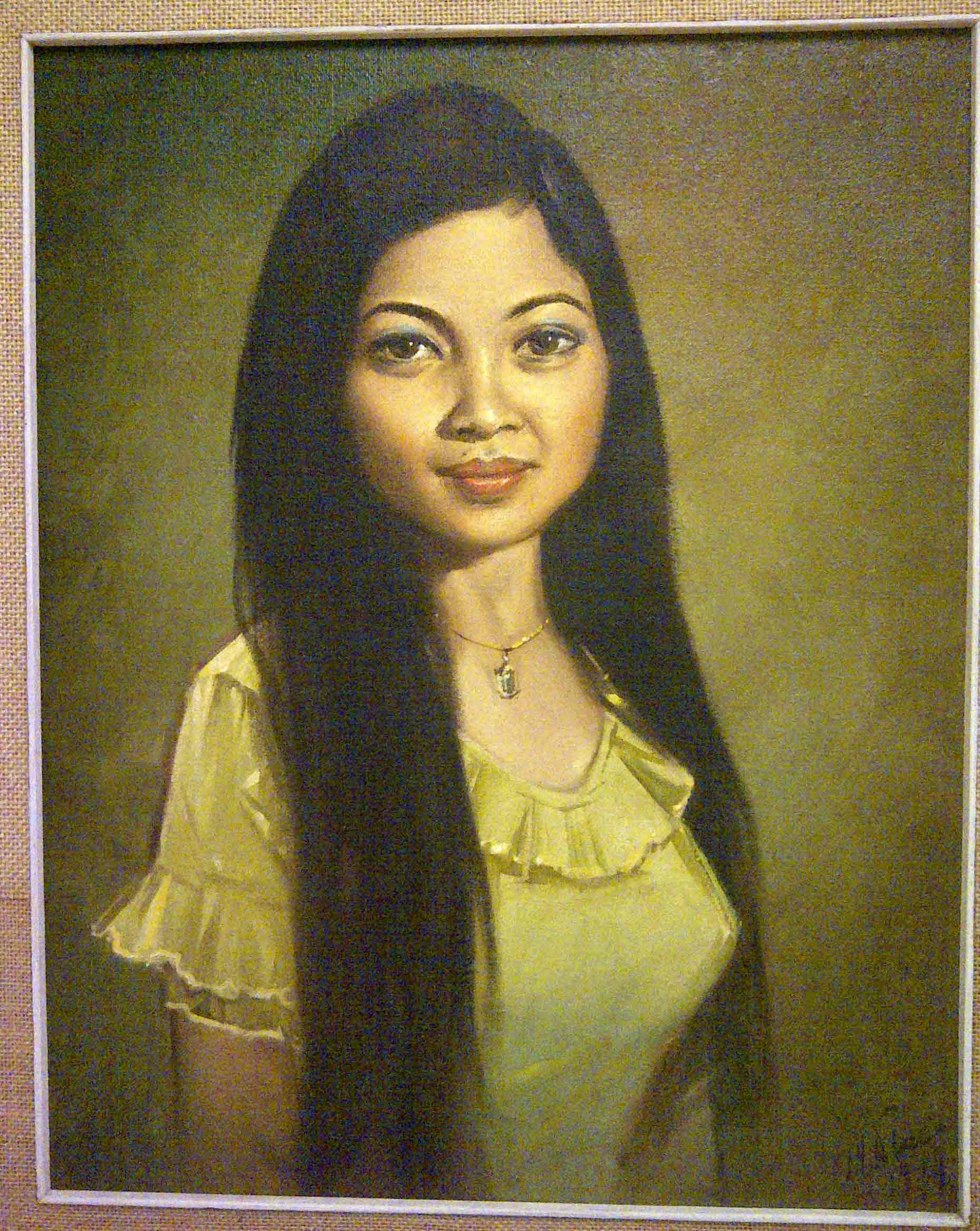 Portrait of Sinan Soc painted in Phnom Penh in 1974